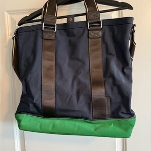 Stylish Banana Republic Navy and Green Tote Bag